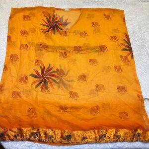 Riddhi Siddhi Beach Coverup W/ Satin Trim